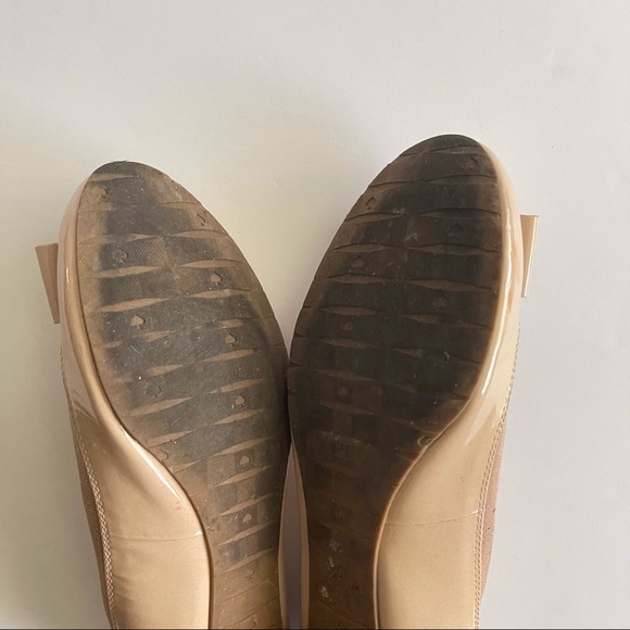 Kate Spade Patent Leather Nude Bow Ballet Flats 7 - Picture 11 of 12